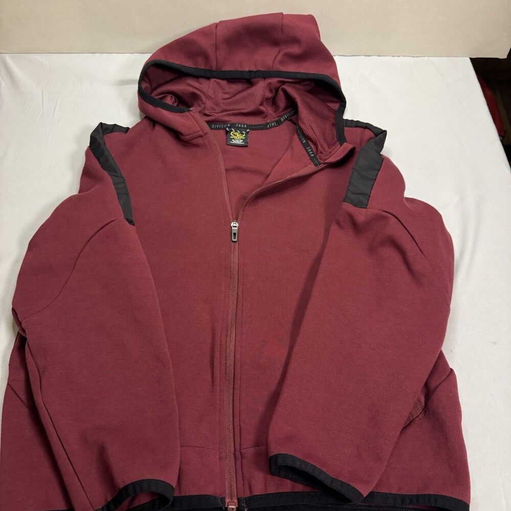 Athletic Works Boys Hoodie Youth XL 14/16 Husky Burgundy Full Zip Hooded Jacket